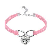 Colar Coleira Pet Best Friend Gato Cachorro Coração Ajustável Conforto cor:rosa claro
