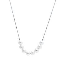 Colar com 08 pérolas 6mm - 45cm prata 925 Colar com 08 pérolas 6mm - 45cm prata 925
