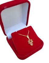 Colar Com 1 Pingente Filha Menina Folheado Em Ouro 18k- Mãe Colar Com 1 Pingente Filha Menina Folheado Em Ouro 18k- Mãe