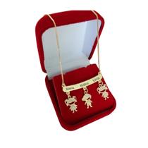 Colar Com 3 Nomes E Filhos Filhas Menino Menina Banho de ouro18k