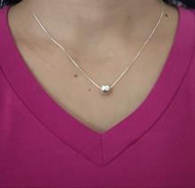 Colar com bola na Prata Legítima