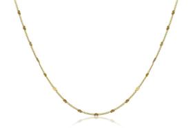 Colar Com Corrente Folheada Em Ouro Com Intervalos De Mini Corações Folheado Em Ouro 18K Colar Com Corrente Folheada Em Ouro Com Intervalos De Mini Corações Folheado Em Ouro 18K