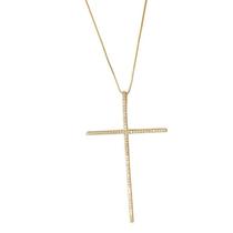 Colar Com Cruz Palito Folheado A Ouro