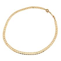 Colar com design de pequenos elos grumet banhado em ouro 18K