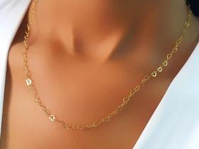 Colar com Elos Coração Folheada a ouro 18k com extensor