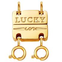 Colar com fecho em camadas Dailyacc Lucky 18K em ouro e prata