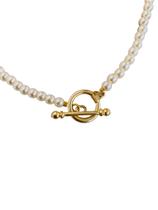 Colar com fecho frontal Colar de pérolas banhado a Ouro