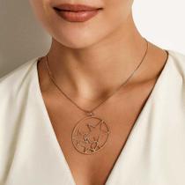 Colar com Maxi pingente estrelas folheado a ouro colar 50 cm 542623 531639