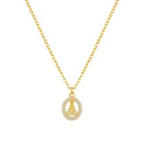 Colar com Mini Nossa Senhora Aparecida Zircônia Cristal Banhado a Ouro Colar com Mini Nossa Senhora Aparecida Zircônia Cristal Banhado a Ouro