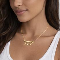 Colar Com Número 777 Da Sorte Folheado no Ouro ou Prata Colar Com Número 777 Da Sorte Folheado no Ouro ou Prata