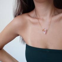 Colar com pedra Quarzto Rosa