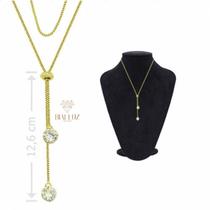 Colar com Pedras de Zircônias de 7 mm Fecho Ajustável