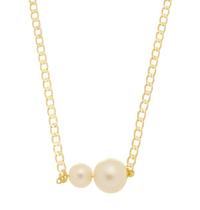 Colar com Pérolas Dupla Banhado em Ouro 18K Colar com Pérolas Dupla Banhado em Ouro 18K