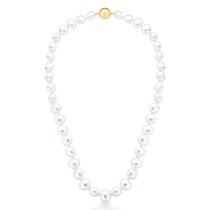 Colar com Pérolas Ovais Shell Annie Banhado a Ouro fecho magnético