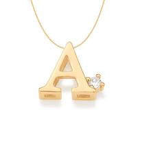 Colar com pingente banhado ouro 18k feminino letra inicial nome cravejado zircônia rommanel 531638 542479 Colar com pingente banhado ouro 18k feminino letra inicial nome cravejado zircônia rommanel 531638 542479