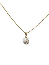 Colar com pingente bola com zirconias