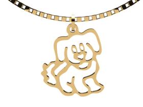 Colar Com Pingente Cachorro Vazado Ouro Colar Com Pingente Cachorro Vazado Ouro