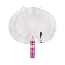 Colar Com Pingente Cilíndrico De Fluorita Arco-íris De Cristal Natural, Joias, Presentes De Viagem