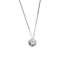 Colar com pingente circular cravejado em prata com banho de ródio Colar com pingente circular cravejado em prata com banho de ródio