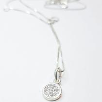 Colar com Pingente Círculo com Zircônias Brancas - Prata 925