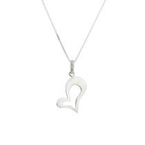 Colar com pingente coraçao prata esterlina 45cm Map Shops