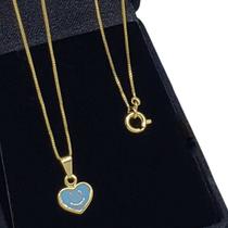 Colar Com Pingente Coração Sorriso Banho De Ouro 18k 4225 Colar Com Pingente Coração Sorriso Banho De Ouro 18k 4225