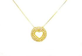 Colar com Pingente Coração Vado Folheado a Ouro 18k