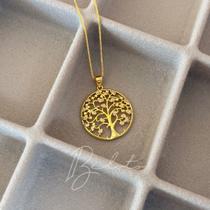 Colar com pingente de Árvore da Vida banhado em ouro 18k Colar com pingente de Árvore da Vida banhado em ouro 18k