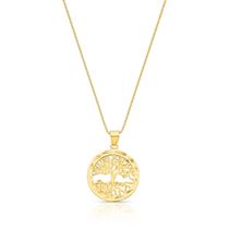 Colar Com Pingente De Arvore Da Vida Folheado A Ouro