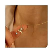 Colar Com Pingente De Beija-flor Banhado a Ouro, Aço Inoxidável Com Pedra De Nascimento Para