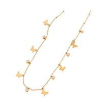 Colar Com Pingente De Borboleta Dourada Para Mulheres, Aço Inoxidável 316L, Charms De Zircônia,