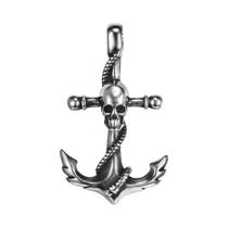 Colar Com Pingente De Caveira Gótica Masculina, Aço Inoxidável, Punk, Moda, Joias De Halloween,