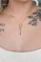 Colar com Pingente de Chave com Argolinha Banhado em Ouro 18k Colar com Pingente de Chave com Argolinha Banhado em Ouro 18k