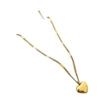 Colar Com Pingente De Coração Dourado Gravado, Corrente Simples E Elegante Para O Pescoço, Presente Colar Com Pingente De Coração Dourado Gravado, Corrente Simples E Elegante Para O Pescoço, Presente
