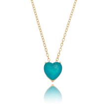 Colar com pingente de coração verde folheado a ouro 18k Colar com pingente de coração verde folheado a ouro 18k