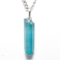 Colar com Pingente de Cristal Aura Aqua Bruto 25 mm em Prata 950 Colar com Pingente de Cristal Aura Aqua Bruto 25 mm em Prata 950