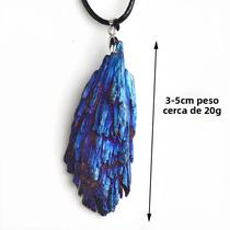 Colar Com Pingente De Cristal Natural Turmalina Preta Azul Para Mulheres Arco-íris Aura Joias