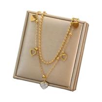 Colar Com Pingente De Cristal Zircônia Olhos Azul Céu Para Mulheres Em Aço Inoxidável 316L À Prova