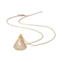 Colar Com Pingente De Cruz Da Virgem Maria Em Zircônia Incrustada De Cobre Para Mulheres E Homens,