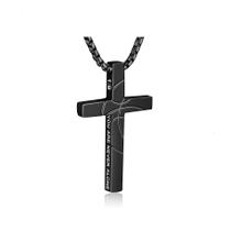 Colar com pingente de cruz de basquete com Bíblia motivacional Ve Colar com pingente de cruz de basquete com Bíblia motivacional Ve