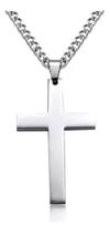 Colar Com Pingente De Cruz De Cor Prata Pequena Simples - Colar Com Pingente De Cruz De Cor Prata Pequena Simples -