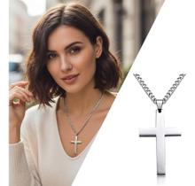 Colar Com Pingente De Cruz Simples Acessório Elegante - Colar Com Pingente De Cruz Simples Acessório Elegante -