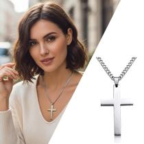Colar com Pingente de Cruz Simples Pequeno, Minimalista e Unissex Acessório Elegante