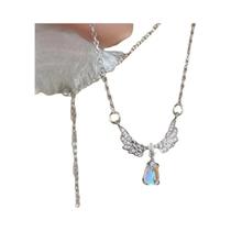 Colar Com Pingente De Estrela De Strass E Laço Rosa Para Mulheres, Corrente De Clavícula Da Moda, Colar Com Pingente De Estrela De Strass E Laço Rosa Para Mulheres, Corrente De Clavícula Da Moda,
