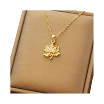 Colar Com Pingente De Floco De Neve Em Cobre Banhado a Ouro Com Corrente De Aço Inoxidável Luxo