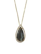 Colar com Pingente de Gota com Caixa Cravejada Black Diamond Banhado Ouro 18k Semijoia Antialérgica Colar com Pingente de Gota com Caixa Cravejada Black Diamond Banhado Ouro 18k Semijoia Antialérgica
