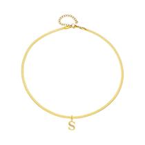 Colar Com Pingente De Letra Inicial Dourada, Moda Punk, Pequeno, Com Zircônia Cúbica, Gargantilha De
