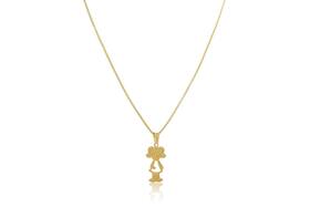 Colar Com Pingente De Menina Folheado Em Ouro 18K Colar Com Pingente De Menina Folheado Em Ouro 18K