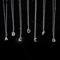 Colar com Pingente de Nome e Letras em Prata 925 com Zircônia - Para Meninas