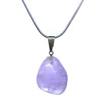 Colar com Pingente de Pedra Ametista Natural Corrente 40cm Colar com Pingente de Pedra Ametista Natural Corrente 40cm